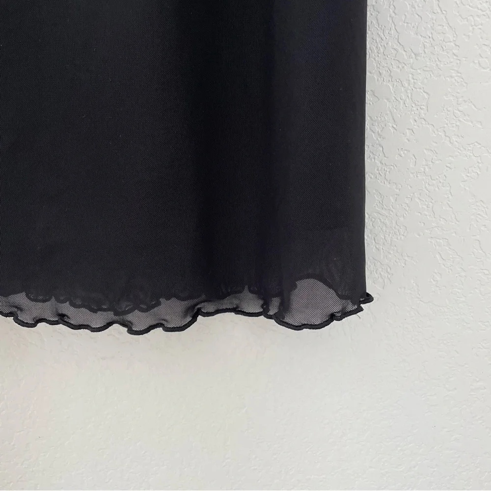 American Eagle Black Slip Skirt Mid Length Mesh Small